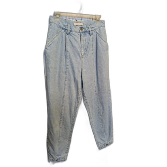 BCBGMAXAZRIA Snap-Vent Light Wash Denim Jeans Size 27" Waist Model Off-Duty Y2K - Picture 2 of 7